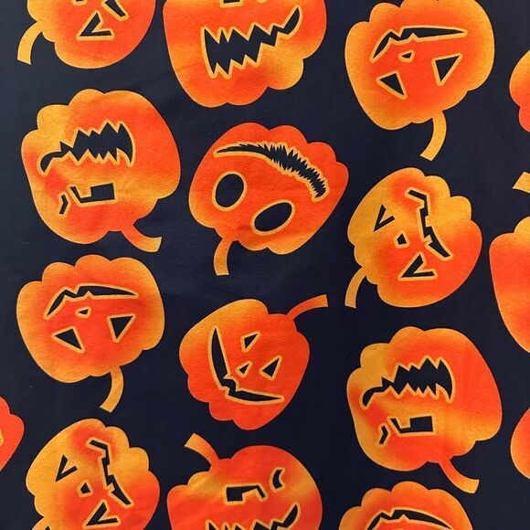 Halloween Button Up Short Sleeve Shirt Men's L Novelty Jack-O-Lantern Pumpkin - Picture 6 of 13